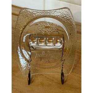 Vintage Holiday Inn Clear Textured Glass Ashtray Square Hotel Motel Collectible